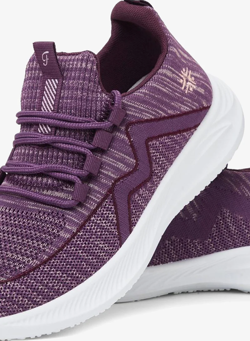 Styli Purple Bungee Lace Knit Sneakers