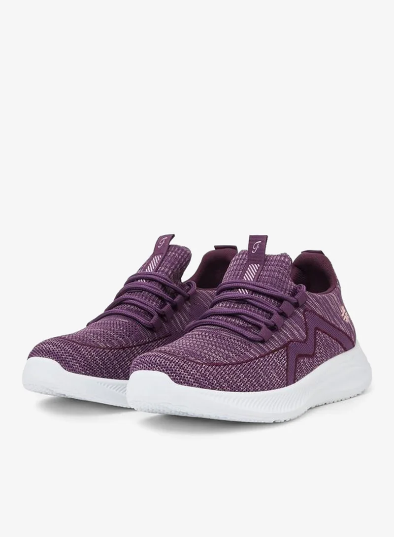 Styli Purple Purple Bungee Lace Knit Sneakers for Women | Best Price UAE