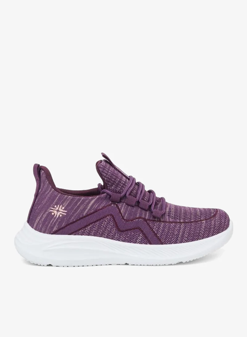 Styli Purple Bungee Lace Knit Sneakers