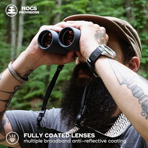 Nocs Provisions Pro Issue 10x42 Compact Fogproof Waterproof Binoculars for Adults & Kids, 10X Magnification, Wide View Multi-Coated Lenses for Bird Watching, Hunting & Stargazing - Talus Gray - Image 5