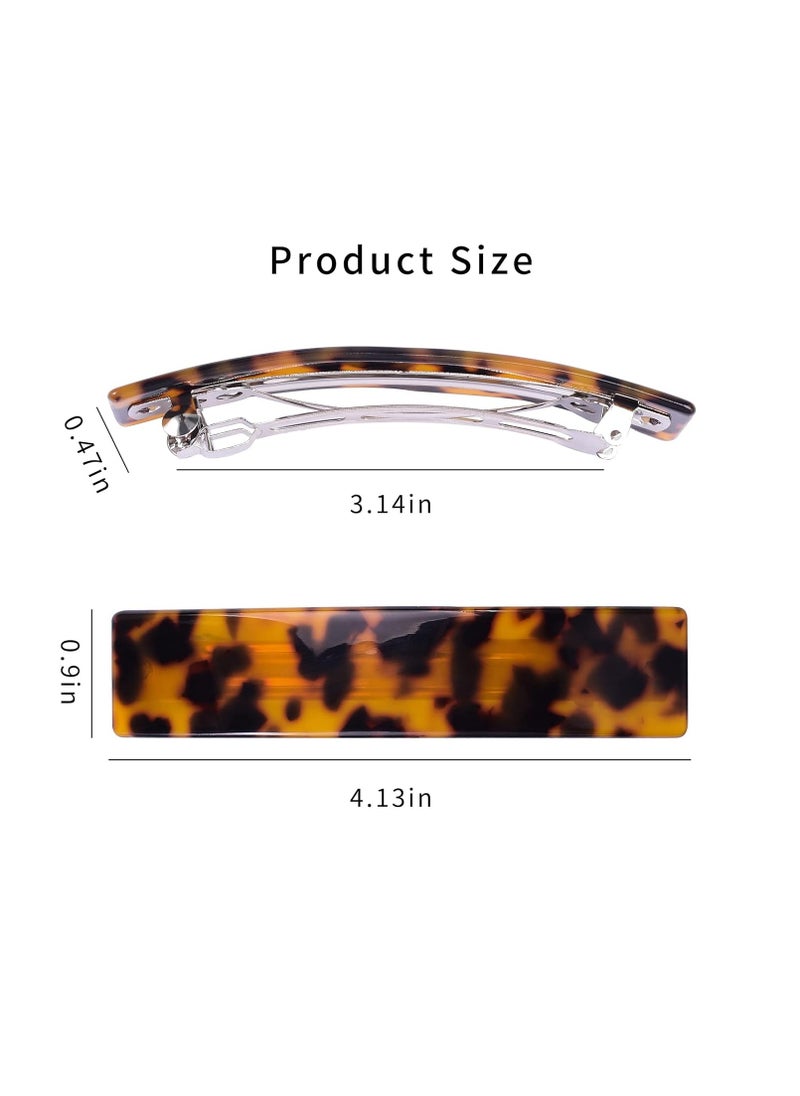 Jay Tortoise Shell Hair Barrettes for Women Ladies,Elegant French Design Barrettes Tortoise Shell Automatic Hair Clip for Medium and Thick Hair, barrettes for thick hair  - Image 3
