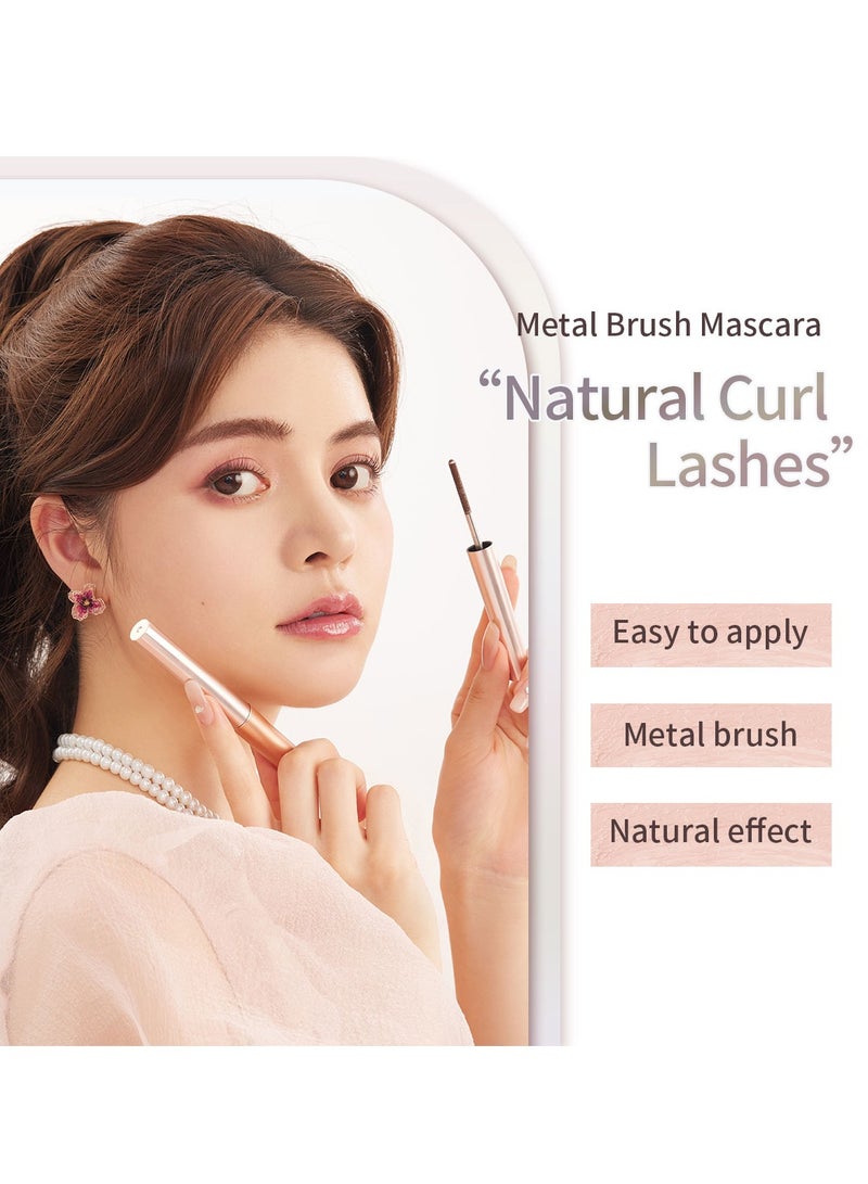 MilleFee MilleFée Metal Brush Mascara Eye Makeup Waterproof Easy for Everyone to Nature Long Lasting - 03 Pink Brown - Image 2