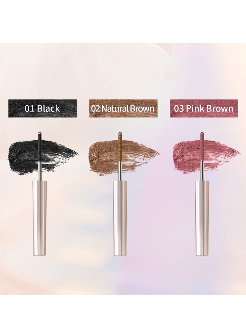 MilleFee MilleFée Metal Brush Mascara Eye Makeup Waterproof Easy for Everyone to Nature Long Lasting - 03 Pink Brown - Image 3