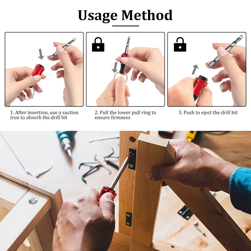 FALESOUL 18PCS 1/4 Inch Hex Shank Screwdriver Bits Holder for Impact Driver Drill Bit Keychain Extension Bar, Drill Fast Change Hand-held Bit Holder for Screwdrivers, Flexible Drill Bit Extension Set (18pcs) - Image 5