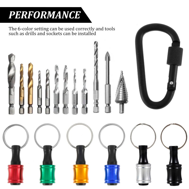 FALESOUL 18PCS 1/4 Inch Hex Shank Screwdriver Bits Holder for Impact Driver Drill Bit Keychain Extension Bar, Drill Fast Change Hand-held Bit Holder for Screwdrivers, Flexible Drill Bit Extension Set (18pcs) - Image 3