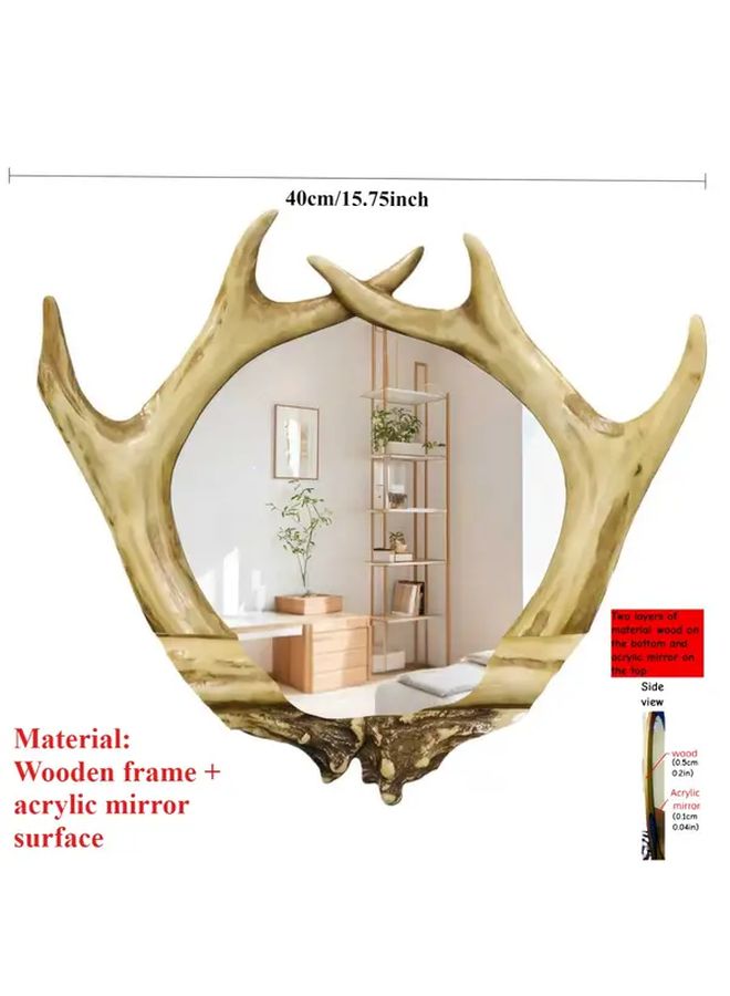 Irregular Wooden Branch Wall Mirror INS Style Lightweight Acrylic Home Bathroom Living Room Decor 15.75in - Image 2