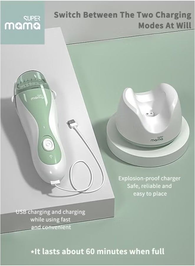 SUPERMAMA Baby Mute Electric Shaved Hair Clipper, Silent Haircut Trimmer For Kids and Toddlers, Charging Waterproof Low Vibration Machine about boy Hair's Cutting  - Image 2