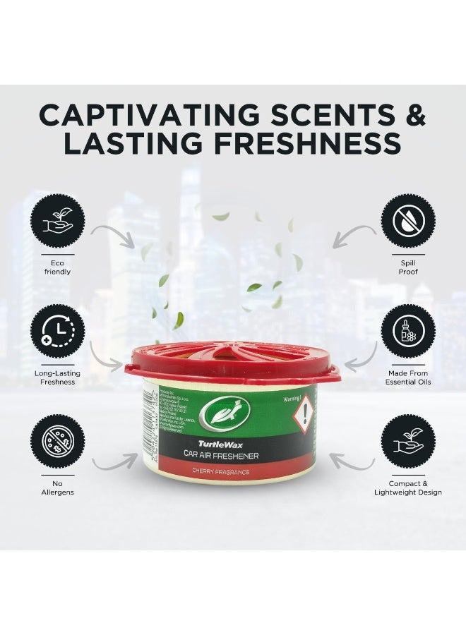 تيرتل واكس معطر جو للسيارات من Turtle Wax - برائحة الكرز (40 غرام) | جل عطري طويل الأمد للقضاء على الروائح الكريهة | مناسب لوضعه على لوحة القيادة أو في حامل الأكواب | معطر داخلي للسيارات، وسيارات الدفع الرباعي (SUV)، والشاحنات. - Image 5