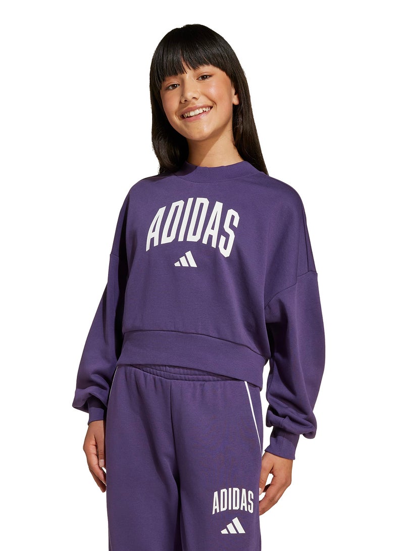 adidas هودي أساسي للموسم الدراسي بتصميم حروف جامعية للأطفال - Image 1