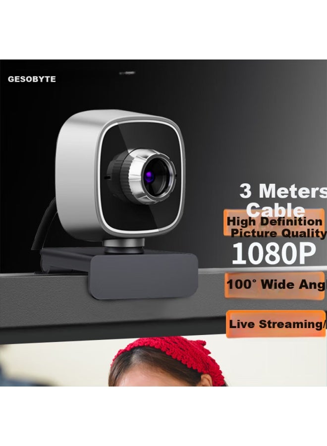 Gesobyte C308 1080p Hd Camera With Face Recognition For Hotel Id Verification, Driving School Exams, Video Conferencing, Online Cl, Home Computers, Laptops, Desktops, Usb Plug And - Image 1
