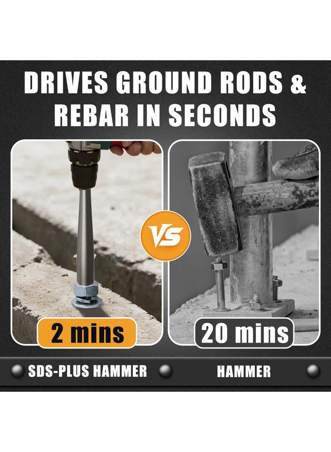 YaaYii SDS Plus Concrete Wedge Anchor Setting Tool 2P for Rotary Hammer Drill –Lightweight Heavy Duty Electric Hammer Tool Bit, S2 Alloy Square Round Design Ideal for Grounding Applications - Image 4
