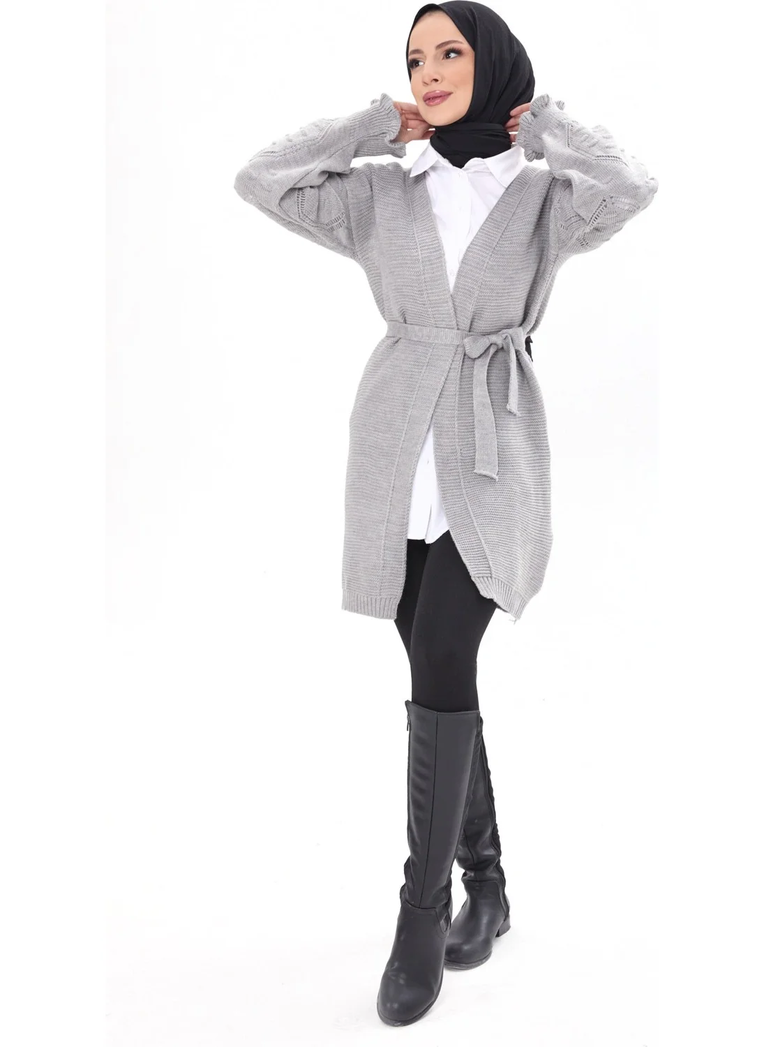 Tofisa 23920-GRI Knitwear Cardigan