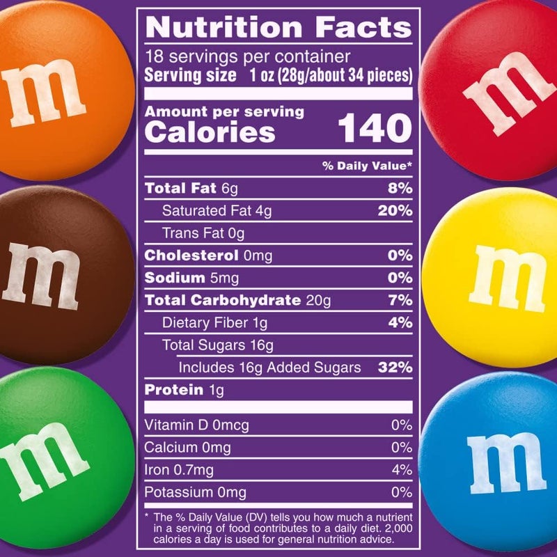 M&M'S Dark Chocolate Candy, Family Size 18 oz Resealable Bag - Image 2