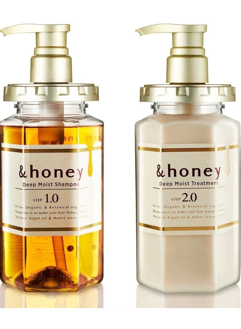 &honey deep moist shampoo we love oranic &botanicl ing edients our ise is tomake your hair natura & mast the finest argan oil & honey selected - Shampoo & Conditioner Set