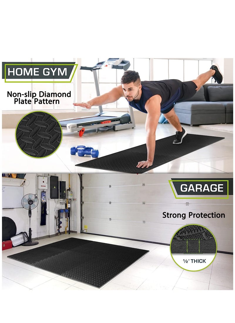 Arabest - 6 Pcs Puzzle Exercise Mat, Interlocking Foam Mats, Interlocking Floor Tiles for Gym Equipment 60x60 cm - Image 1
