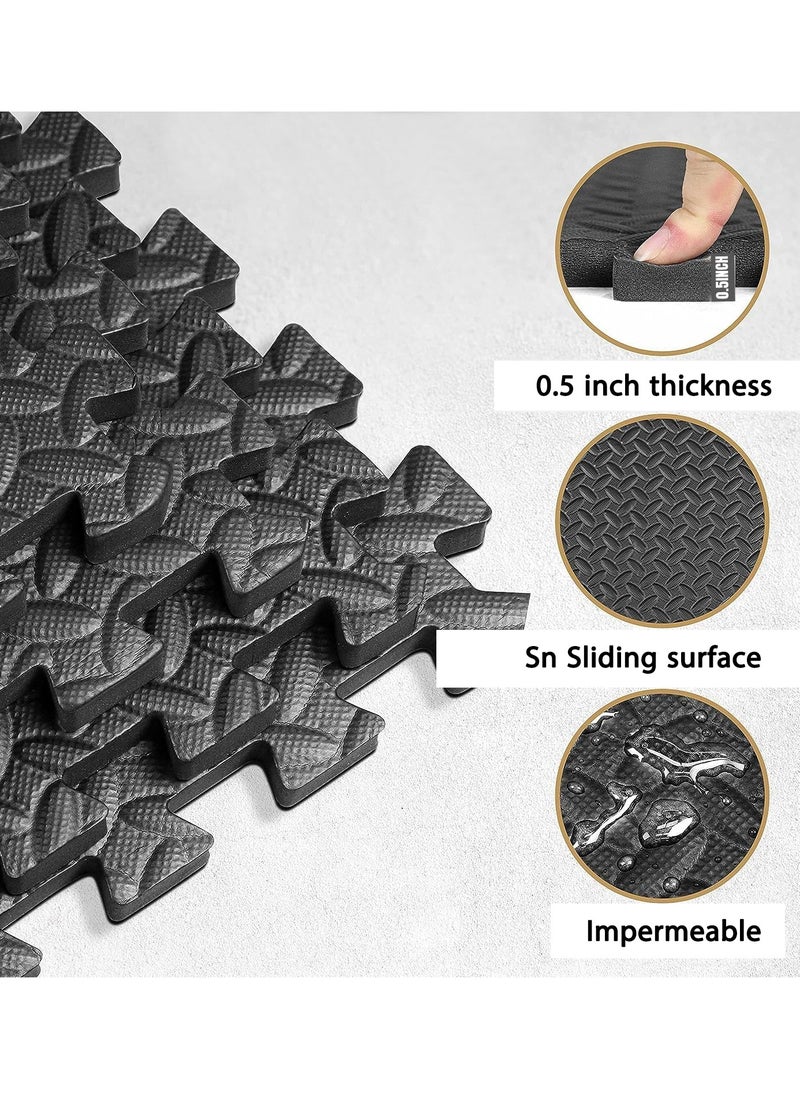Arabest - 6 Pcs Puzzle Exercise Mat, Interlocking Foam Mats, Interlocking Floor Tiles for Gym Equipment 60x60 cm - Image 1