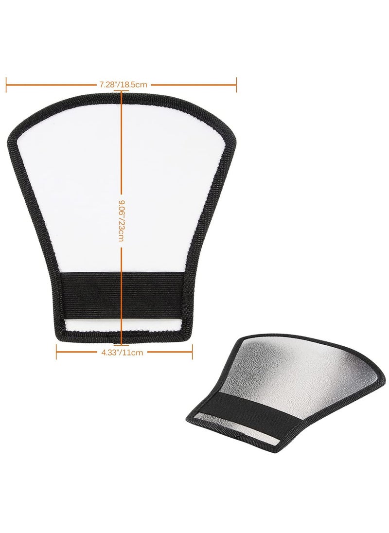 waka waka Flash Diffuser Reflector Kit - Bend Bounce Flash Diffuser+ Silver/White Reflector for Speedlight, Universal Mount for Canon, Nikon, etc.  - Image 4