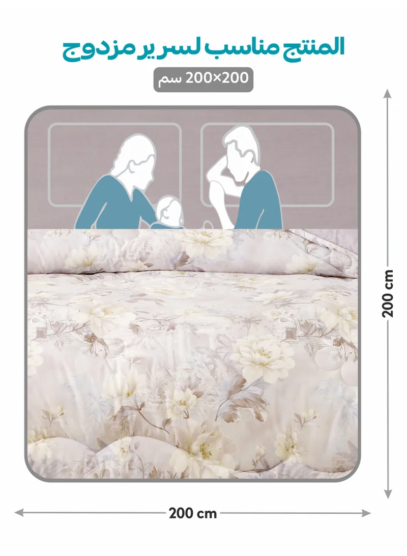 Donetella KING 6-Pcs Printed King Comforter Set | Fits 200x200 cm Size Bed | Soft Brushed Microfiber | Reversible Printed Comforter | 350 GSM Down Alternative Fill  | Best Price UAE