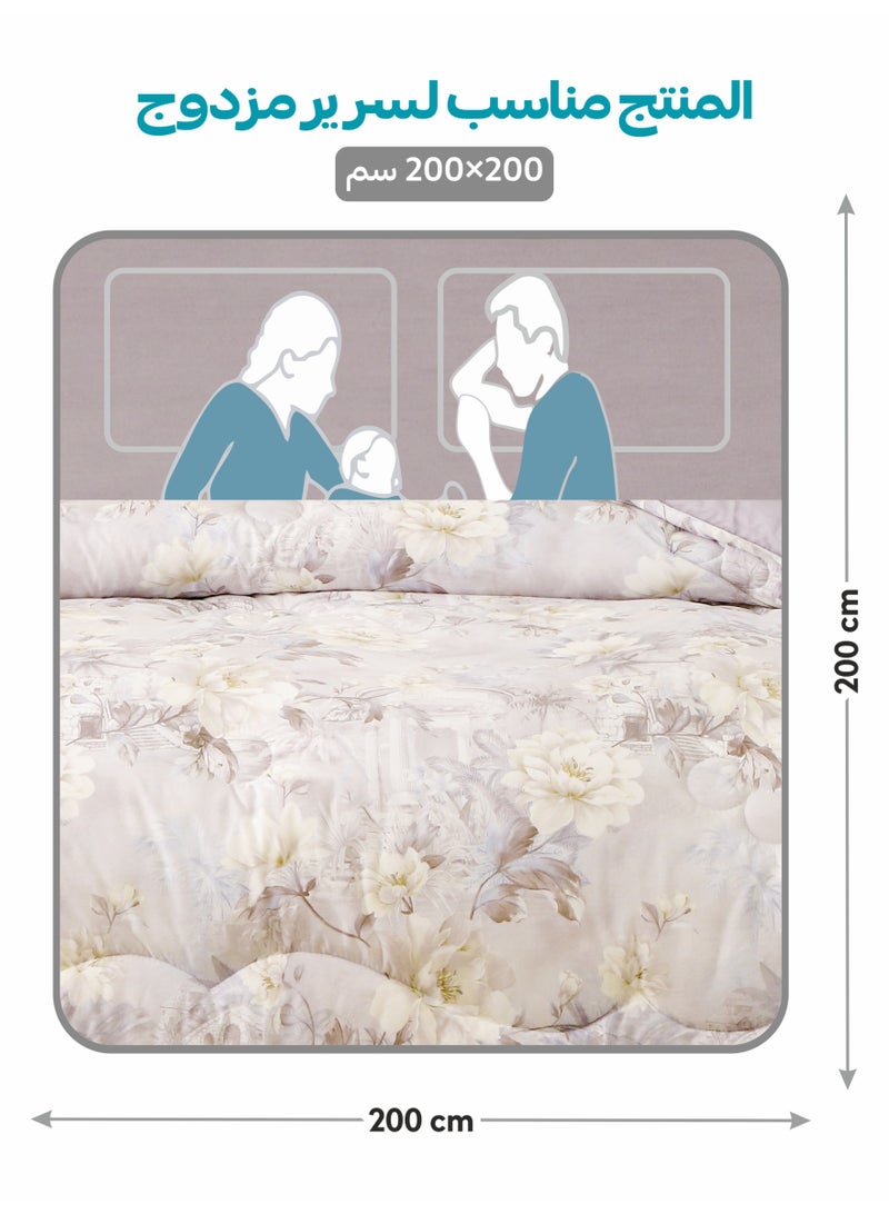 Donetella 6-Pcs Printed King Comforter Set | Fits 200x200 cm Size Bed | Soft Brushed Microfiber | Reversible Printed Comforter | 350 GSM Down Alternative Fill - Image 3