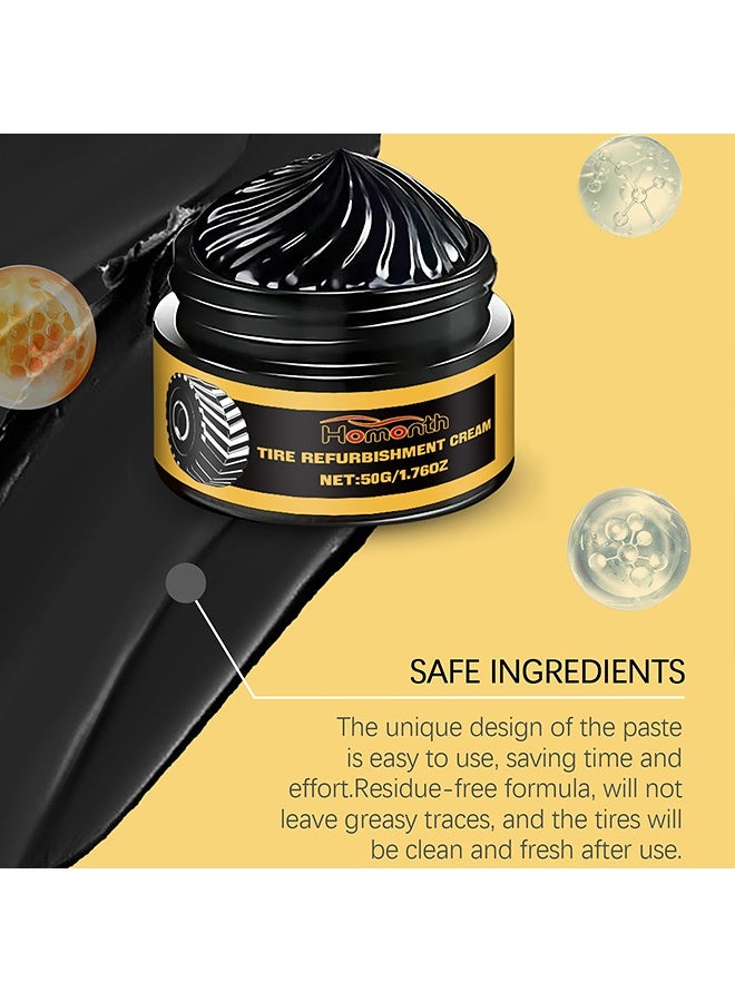 Homonth Car tire refurbishing paste - Tire cleaning, rust removal, polishing, brightening, waterproofing and anti-fouling. 50G + sponge - Image 5