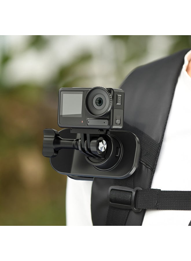 STARTRC - Magnetic Backpack Camera Mount Strap Clip Mount Quick Release 360°Rotatable with Sports Camera Adapter & 1/4in Adapter Compatible with GoPro Max/12/11/10/9/8 DJI Action 2/3/4 - Image 1