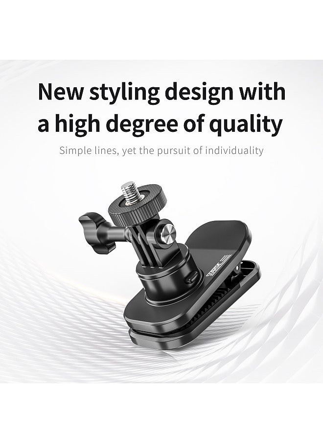 STARTRC - Magnetic Backpack Camera Mount Strap Clip Mount Quick Release 360°Rotatable with Sports Camera Adapter & 1/4in Adapter Compatible with GoPro Max/12/11/10/9/8 DJI Action 2/3/4 - Image 1