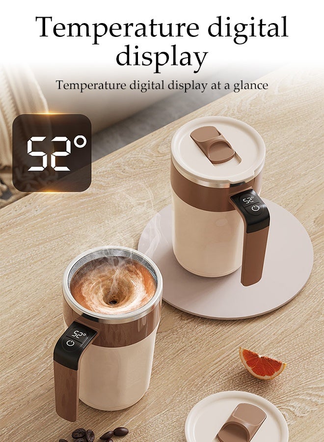 DUNISO Electric Mixing Cup Premium Electric Protein Shaker Bottle Rechargeable Auto Magnetic Mug Intelligent Temperature Measurement Coffee Mug Rotating Home Office Travel Stirring Cup Portable Powder Shake Cup for Protein, Coffee, Milkshake,Oatmeal - Image 3