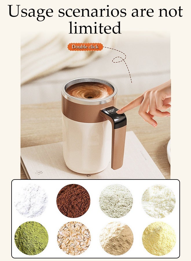 DUNISO Electric Mixing Cup Premium Electric Protein Shaker Bottle Rechargeable Auto Magnetic Mug Intelligent Temperature Measurement Coffee Mug Rotating Home Office Travel Stirring Cup Portable Powder Shake Cup for Protein, Coffee, Milkshake,Oatmeal - Image 5