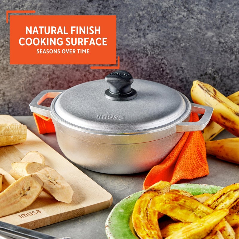 IMUSA 2.6 Quart Traditional Natural Made in Colombia Caldero with Lid for Cooking and Serving, Silver - Image 4