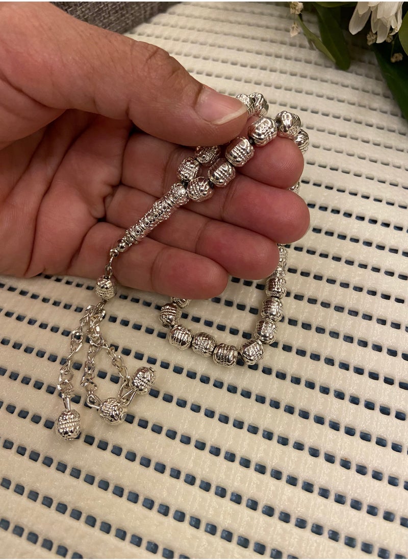 JewelryJo - ‏Metal Prayer Beads For Men 33 Beads - Image 1