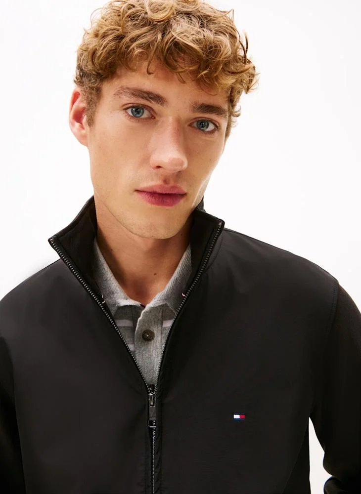 TOMMY HILFIGER Intechno Knit Flag Embroidery Zip-Thru Jumper