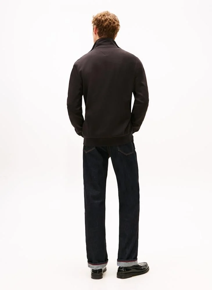 TOMMY HILFIGER Intechno Knit Flag Embroidery Zip-Thru Jumper