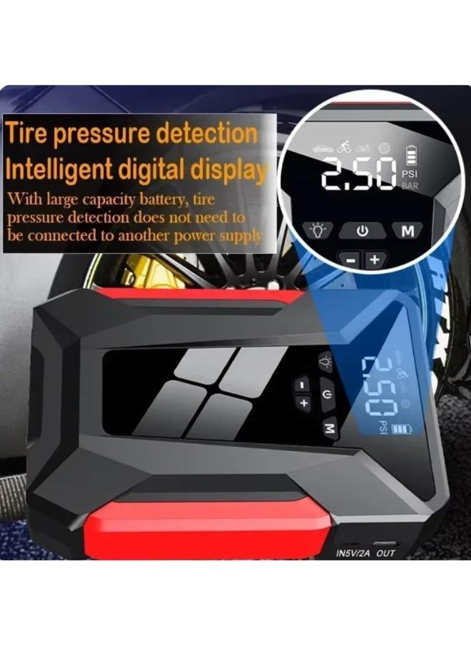 Generic 12V 39800mAh Multi-Function Power Bank Air Pump Auto Tire Inflator Car Battery Booster Lighting Air Compressor Auto Starting Device  - Image 4