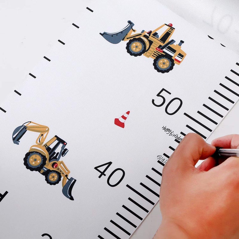 Smlper Growth Chart for Kids,Child Height Chart Ruler for Wall,Wood Frame Fabric Canvas Height Measurement Ruler for Kids Nursery Room,Removable Wall Decor 79"x7.9" - Image 4