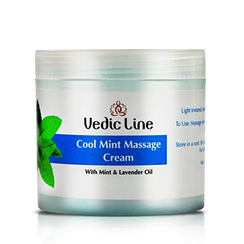 Vedic Line Vedicline Cool Mint Massage Cream Improve Skin Elasticity & Texture With Mint Oil, Lavender Oil, Shea Butter, & Olive Oil For Glowing Skin, 100ml - Image 1