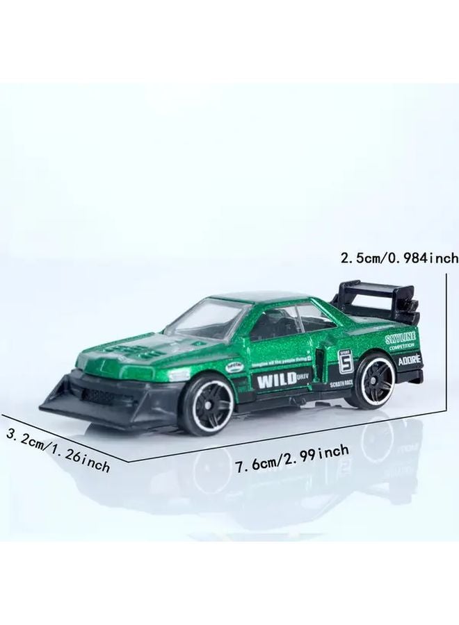 Green Alloy Metal Mini Racing Car Model With Opening Hood And Engine - Image 3