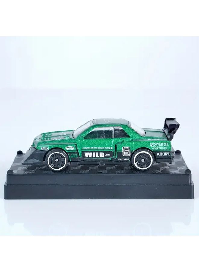 Green Alloy Metal Mini Racing Car Model With Opening Hood And Engine - Image 4
