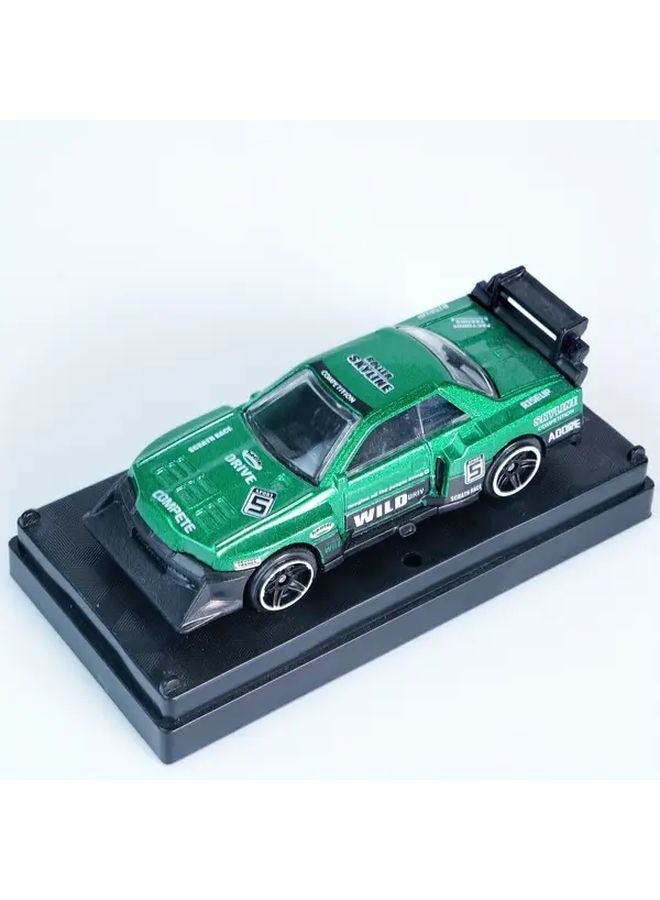 Green Alloy Metal Mini Racing Car Model With Opening Hood And Engine - Image 2