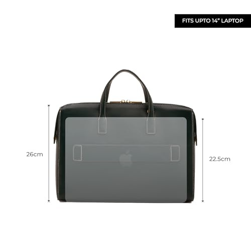 Miraggio Shalom Laptop Bag | 14 inch Padded Laptop Sleeve With Adjustable & Detahcable Strap | Unisex Laptop Bags For Office | Laptop Cover Bag (Green) - Image 3