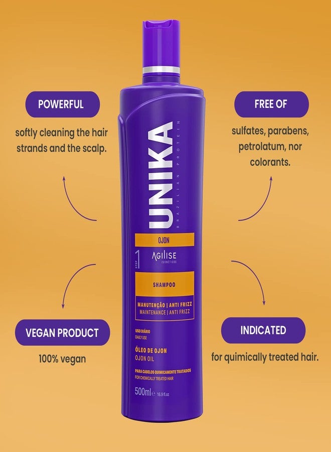 Agilise شامبو أجيلايز أونيكا بزيت باتانا خالي من الكبريتات للشعر المعالج بالكيراتين والمعالج كيميائياً - زيت الزيتون وجوز الهند وزيت أوجون (باتانا) خالي من البارابين وآمن للألوان للتنعيم والإصلاح، متوازن الرقم الهيدروجيني 4.0-5.0 - Image 5