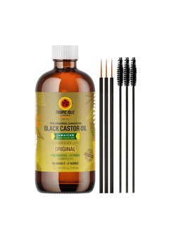 Tropic Isle Living Tropic Isle Living Jamaican Black Castor Oil 4oz/ 120ml Brush Set | For Hair Growth Oil, Skin Conditioning, Eyebrows & Eyelashes, Gives Hydration and Strengthens Hair 