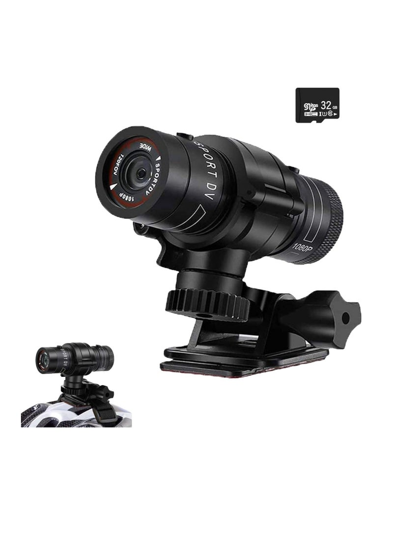 Bicycle Motorbike Helmet Camera, HD 1080P Sports Action Camera, Motorcycle Helmet Camera Waterproof Bike Video Camera, for Outdoor Wilderness (TF32G) - Image 1