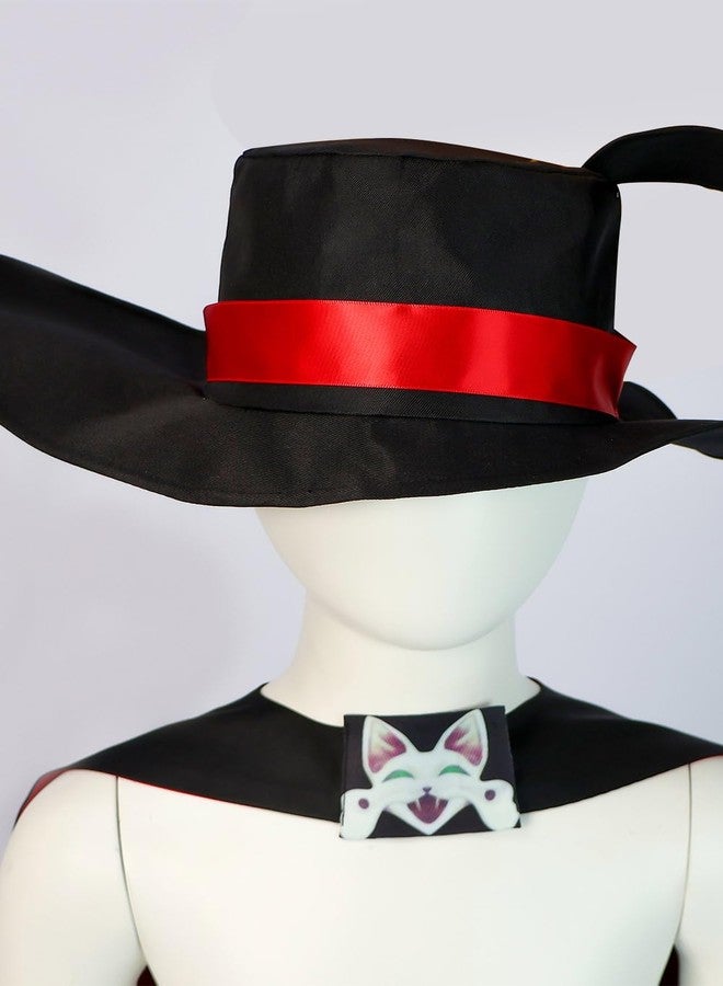 Roeutoo Cowboy Cosplay Costume Kids Cat in Boots Hat Cloak Cape Belt Accessories Anime Outfit for Boys Girls (Black, 130) - Image 5