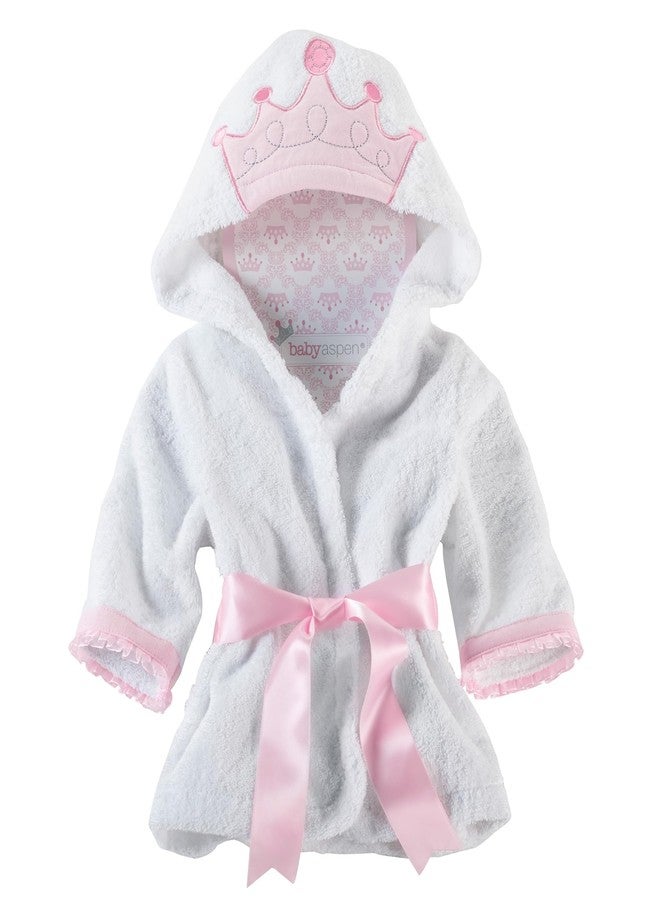 Baby Aspen Little Princess Hooded Towel Robe, 0-9 Months, Baby Bath Towel/Spa Robe - Image 1