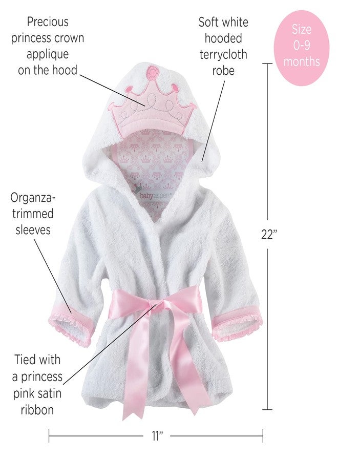 Baby Aspen Little Princess Hooded Towel Robe, 0-9 Months, Baby Bath Towel/Spa Robe - Image 4
