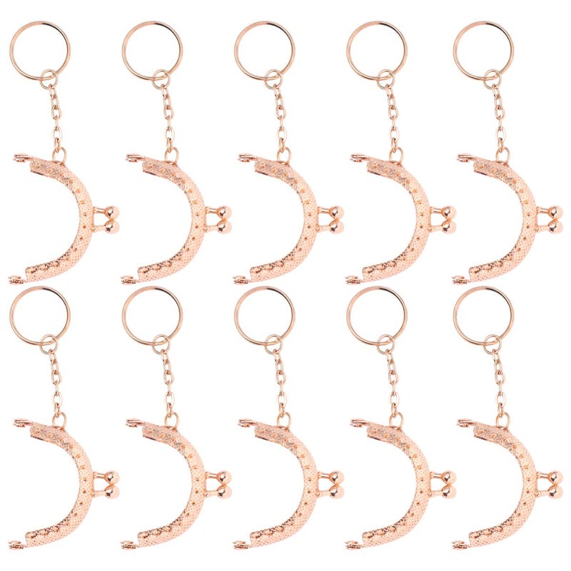 comfrt 10Pcs Bag Purse Making Metal Frame Purse Clasp Frame Mini Coin Purse Kiss Clasp Lock for DIY Craft Purse Bag Keychain Making(Light Golden) - Image 1