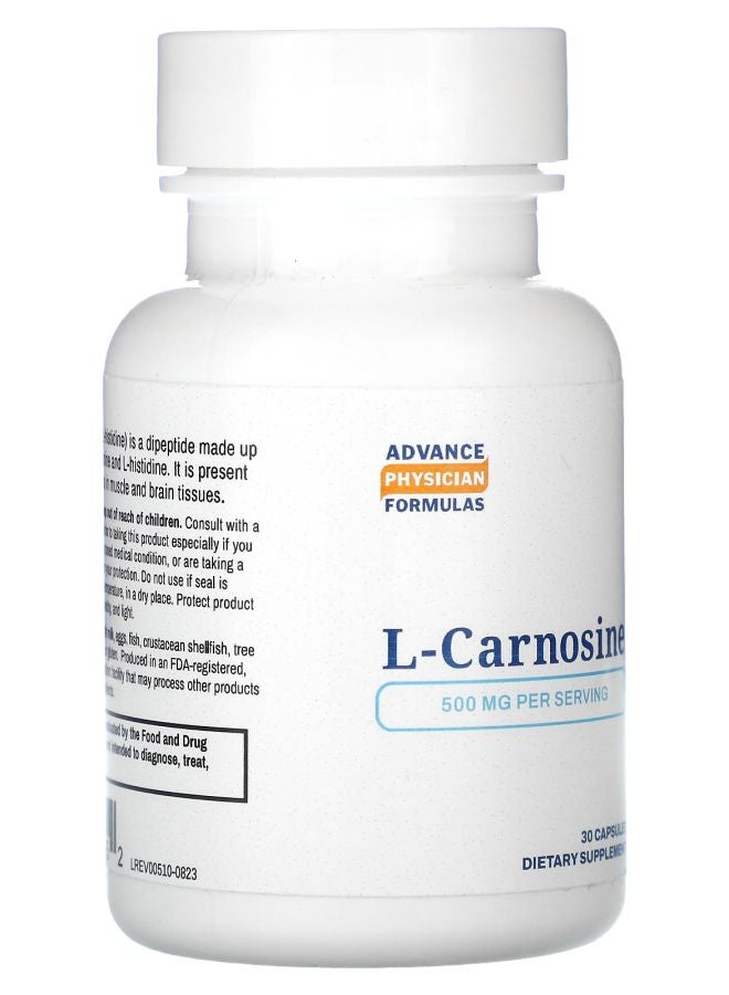 Advance Physician Formulas L-Carnosine 500 mg 30 Capsules - Image 2