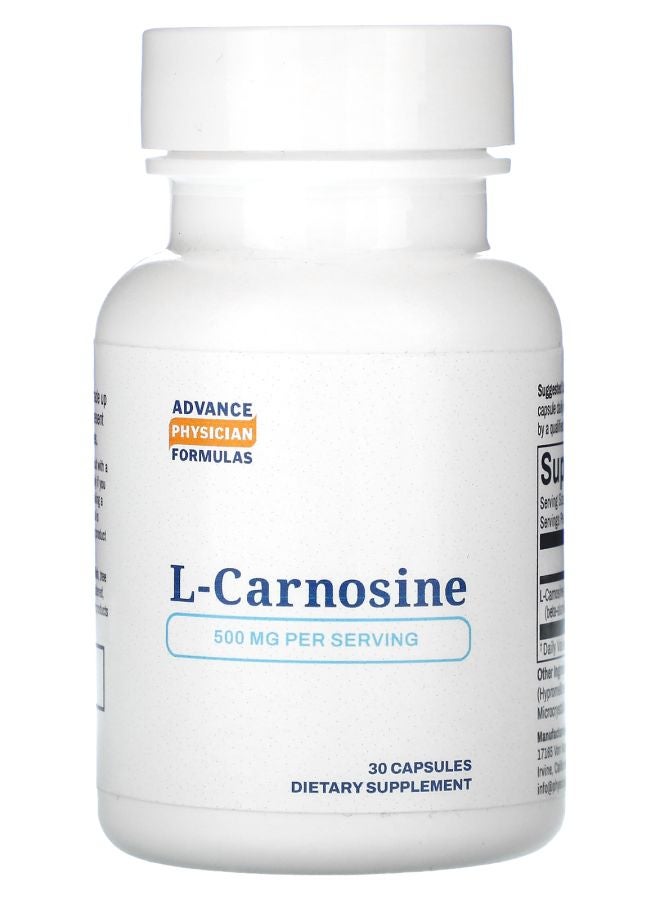 Advance Physician Formulas L-Carnosine 500 mg 30 Capsules - Image 1