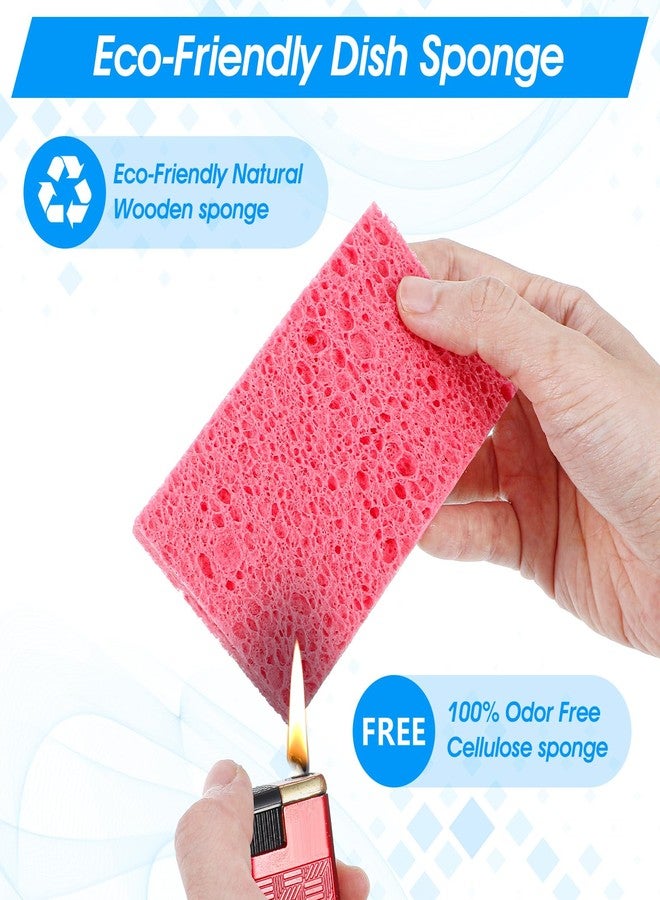 Limbeuuu 100 Pieces Kitchen Sponge Bulk Natural Sponges for Dishes Compressed Wood Pulp Sponges Cleaning Sponge Without Scratching for Kitchen Bathroom, 3.9 x 2.4 x 0.2 Inch (Multicolor) - Image 4