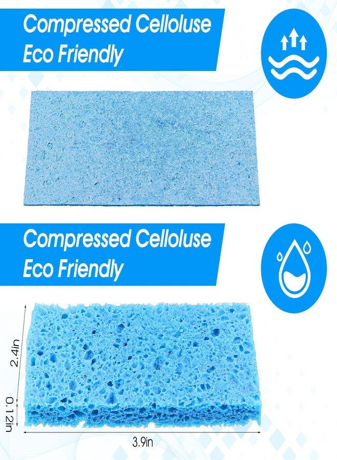 Limbeuuu 100 Pieces Kitchen Sponge Bulk Natural Sponges for Dishes Compressed Wood Pulp Sponges Cleaning Sponge Without Scratching for Kitchen Bathroom, 3.9 x 2.4 x 0.2 Inch (Multicolor) - Image 2